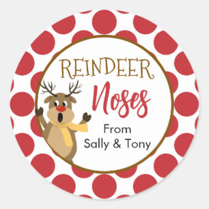 Rentier Noses Leckerei Bag Sticker - Niedlich Weih
