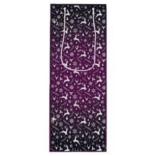 Rentier Pattern Violet Frohe Weihnachtsschneeflock Geschenktüte Für Weinflaschen
