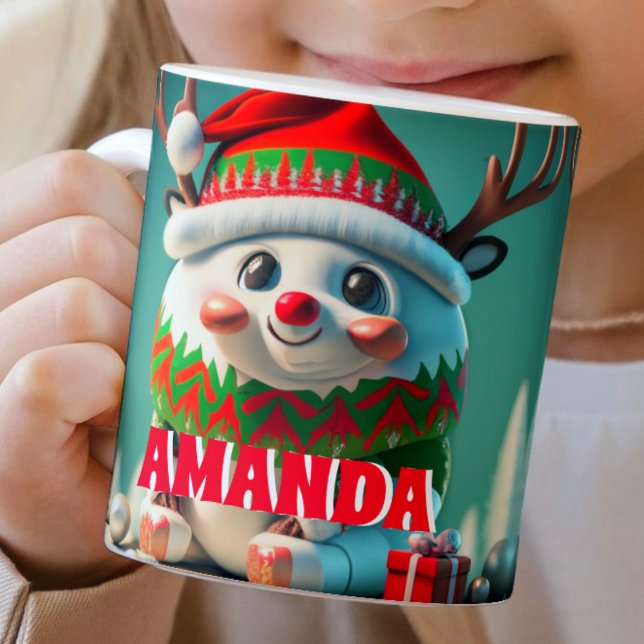 Rentier Personalisiert Kids Hot Chocolate Tasse (Von Creator hochgeladen)