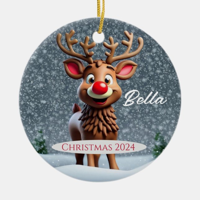 Rentier Personalisiert Ornament (Vorne)