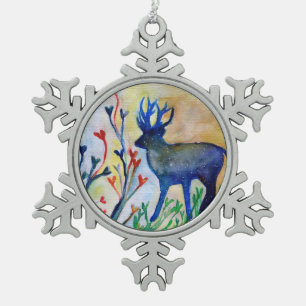 Rentier Pewter Snowflake Dekoration Schneeflocken Zinn-Ornament