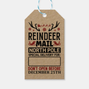 Rentier-Postzustellung Nordpol Weihnachten Geschenkanhänger