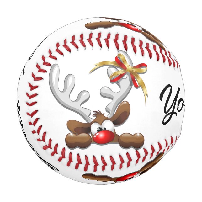 Rentier Puzzled Weihnachtsmann Baseball (Vorderseite Links)