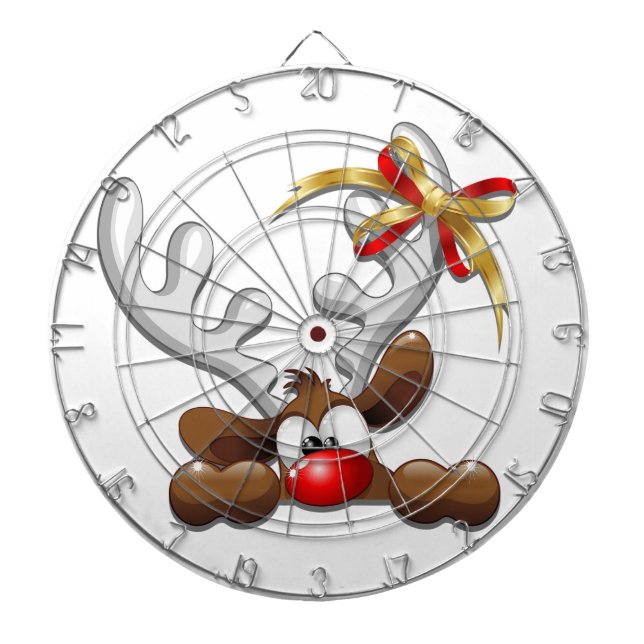 Rentier Puzzled Weihnachtsmann Dartscheibe (vorne)