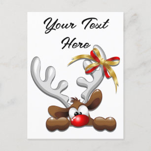 Rentier Puzzled Weihnachtsmann Feiertagspostkarte