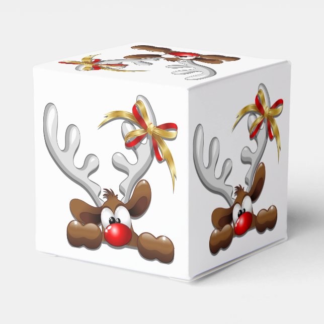 Rentier Puzzled Weihnachtsmann Geschenkschachtel (Rückseite)
