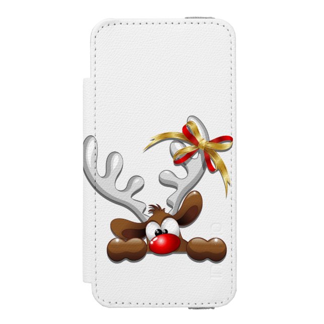 Rentier Puzzled Weihnachtsmann Incipio iPhone Geldbeutel-Hülle (Folio Vorderseite)