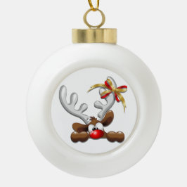 Rentier Puzzled Weihnachtsmann Keramik Kugel-Ornament
