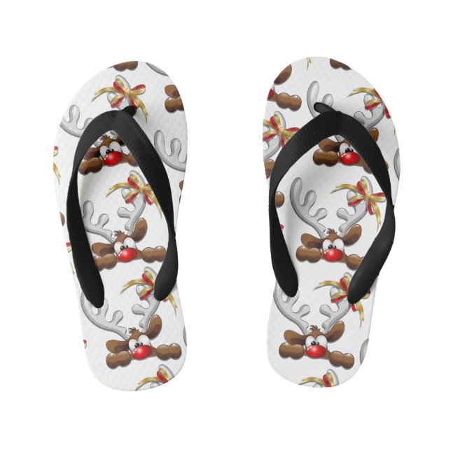 Rentier Puzzled Weihnachtsmann Kinderbadesandalen (Fußbett)