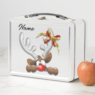 Rentier Puzzled Weihnachtsmann Metall Brotdose