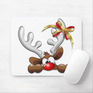 Rentier Puzzled Weihnachtsmann Mousepad