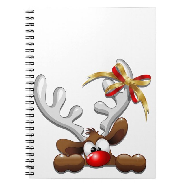 Rentier Puzzled Weihnachtsmann Notizblock (Vorderseite)