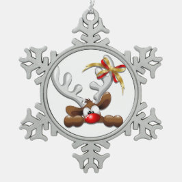 Rentier Puzzled Weihnachtsmann Schneeflocken Zinn-Ornament