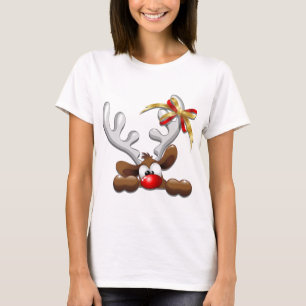 Rentier Puzzled Weihnachtsmann T-Shirt