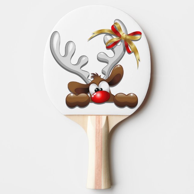 Rentier Puzzled Weihnachtsmann Tischtennis Schläger (Vorderseite)