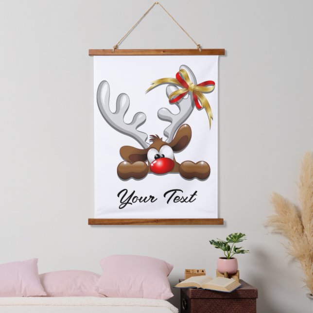 Rentier Puzzled Weihnachtsmann Wandteppich Mit Holzrahmen (Schlafzimmer)