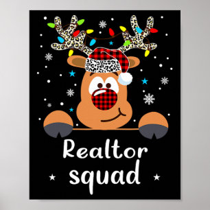 Rentier Realtor Squad Weihnachtsschule Matching Poster