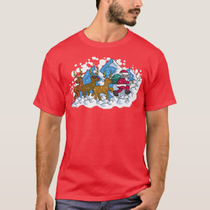 Rentier Red Nose Sledge Snow Weihnachten T-Shirt