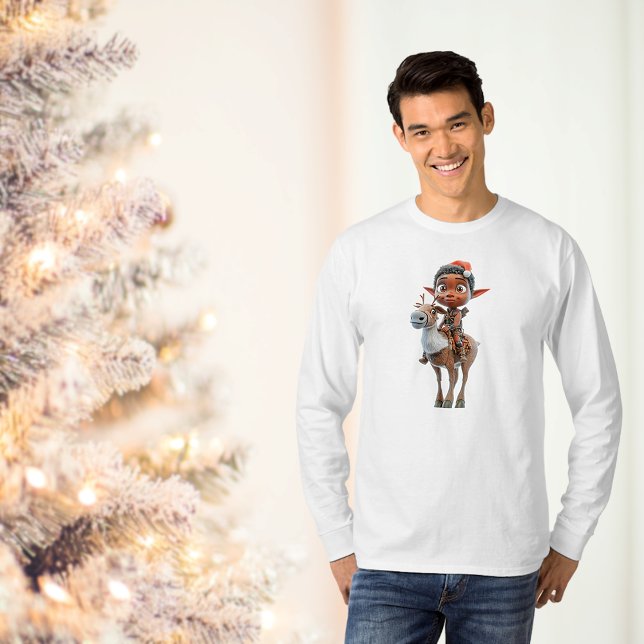 Rentier Rider Christmas Elf Men's T-Shirt (Von Creator hochgeladen)