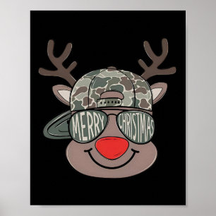 Rentier Rudolph Frohe Weihnachten Xmas Feiertag Ju Poster