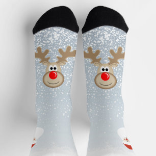 Rentier Rudolph Rotnase Santa Crew Socken