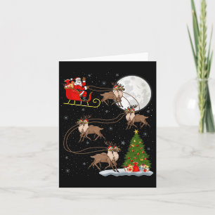 Rentier Santa Schlitten Fliegend Lustig Magisch We Karte