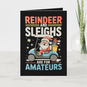 Rentier-Schlitten sind für Amateure Santa Golfwage Karte