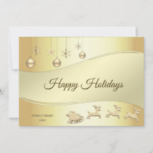 Rentier-Schlitten-Weihnachtskugeln-Feiertags-Grußk