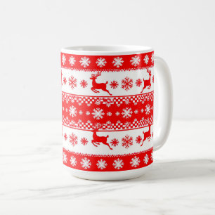 ☕ Rentier-Schneeflocke-Weihnachts-Tassengeschenk Kaffeetasse