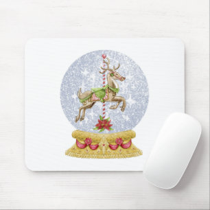 Rentier-Schneekugel Mousepad