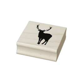 Rentier Silhouette Christmas Deer Buck Antlers Gummistempel