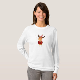 Rentier singt Weihnachtslieder T-Shirt