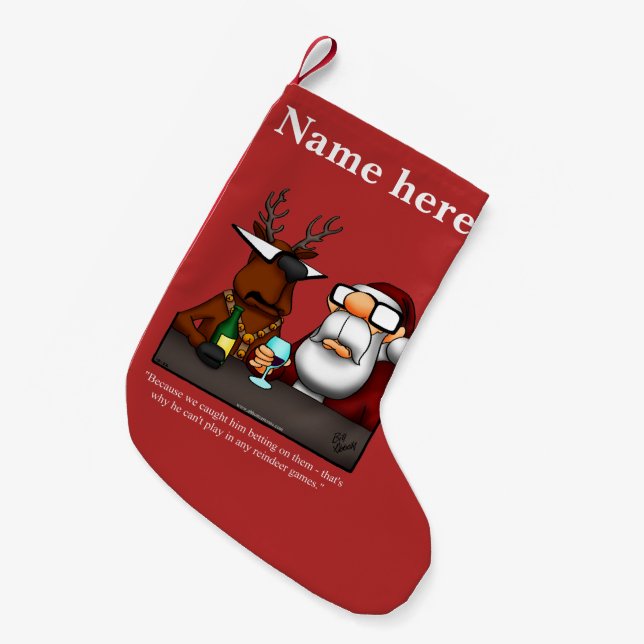 Rentier Spaß Funny X-mas Strumpf Kleiner Weihnachtsstrumpf (Vorderansicht (hängend))
