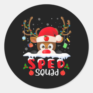 Rentier Sped Squad Weihnachtsschule Matching Funn Runder Aufkleber