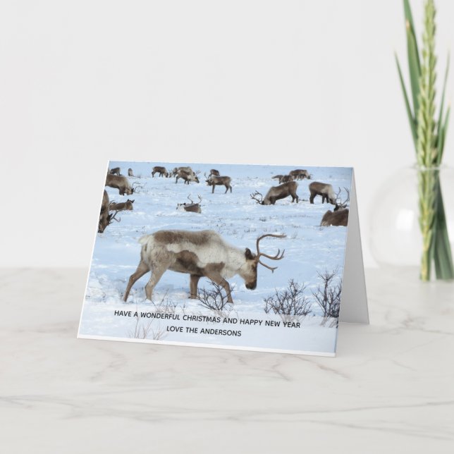 Rentier Stags Weihnachtsgebäck Personalisiert Feiertagskarte (Vorderseite)