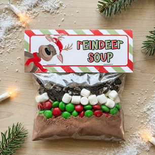 Rentier-Suppen-Weihnachtsgeschenktüten-Topper-Kart Mitteilungskarte