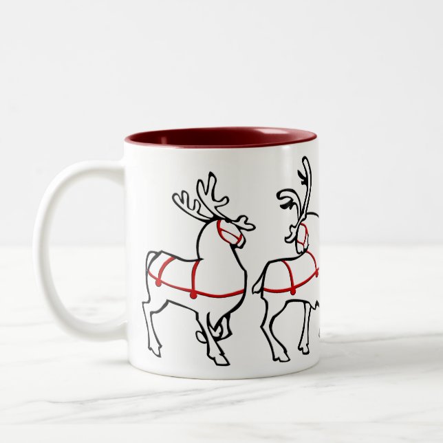 Rentier Tasse Kaffee Cup Festliche Weihnachtsfeier (Links)