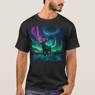 Rentier und das Design der Northern Lights Wildlif T-Shirt