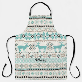 Rentier und Nordic Snowflake Sweatlike Pattern Schürze