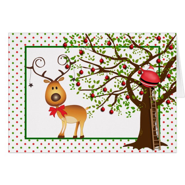 Rentier und Weihnachten - ein Weihnachtsbaum (Vorderseite (Horizontal))