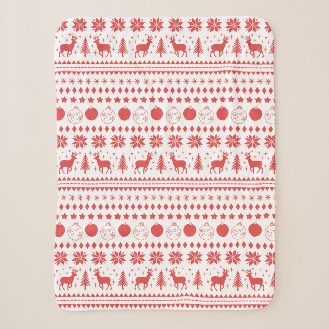 Rentier und Weihnachten Sherpadecke (Vorderseite)