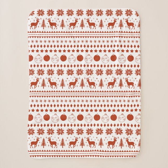 Rentier und Weihnachten Sherpadecke (Vorderseite)