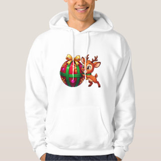 Rentier und Weihnachtsschmuck Hoodie