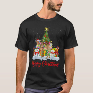 Rentier Weihnachtsbaum Beleuchtung Santa Rentier W T-Shirt