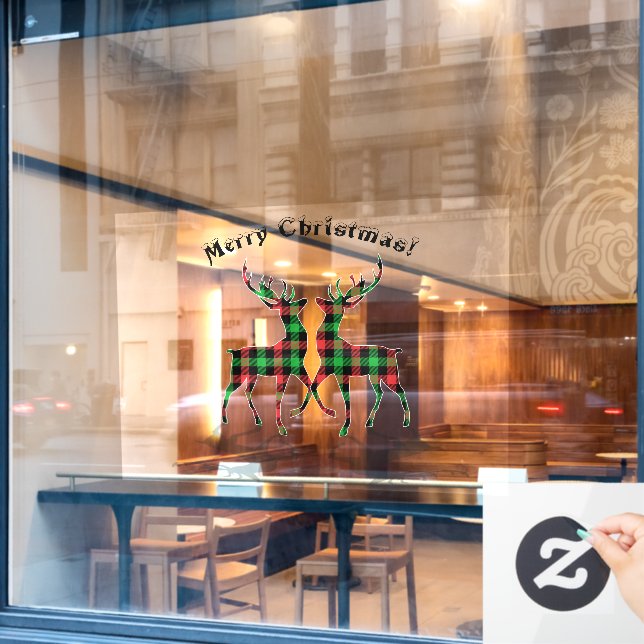 Rentier Weihnachtsdekoration Happy Customers Fensteraufkleber (Café-Fenster)