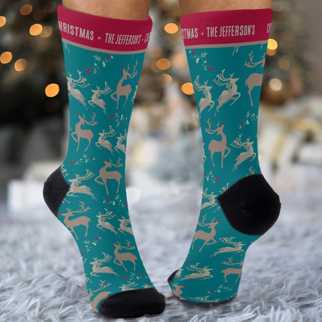 Rentier-Weihnachtsfeierlichkeiten Socken (Von Creator hochgeladen)