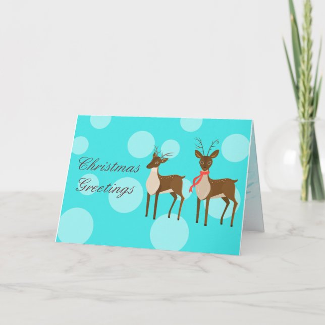 Rentier Weihnachtskarte Feiertagskarte (Vorderseite)