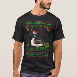 Rentier Weihnachtsmannmütze Matching Ugly Loon Bir T-Shirt