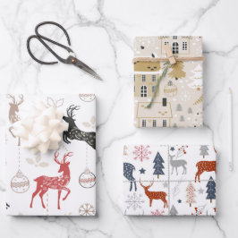 Rentier Weihnachtsmuster Geschenkpapier Set