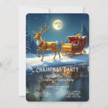 Rentier-Weihnachtsschlitten-Feierparty-Einladung